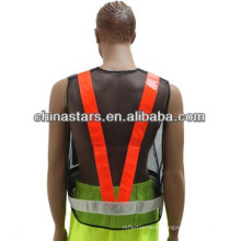 Black Mesh Reflective Safety Vest, V-shape PVC Reflectors